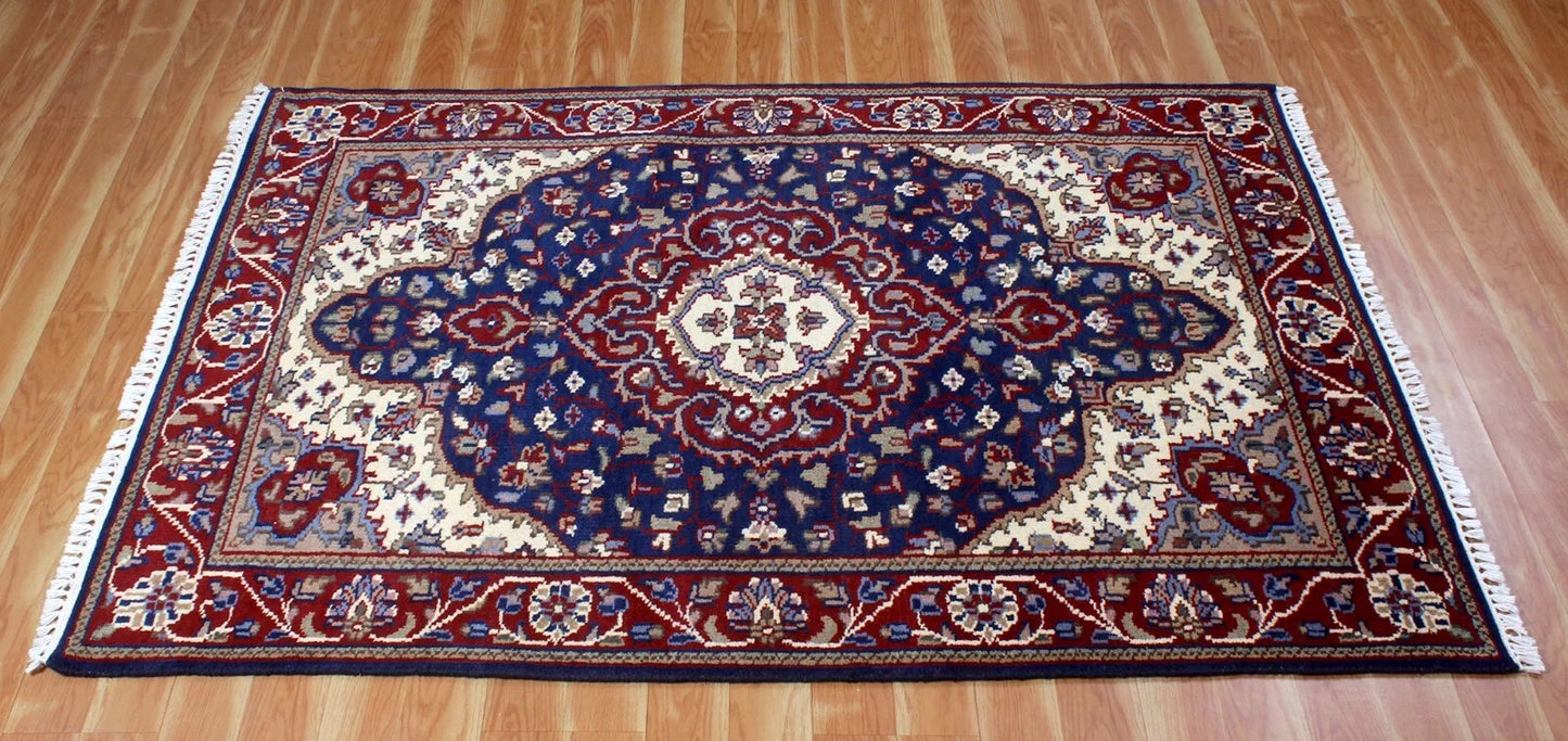 Regal Persian-Style Area Rug | Navy & Red (4' x 6')