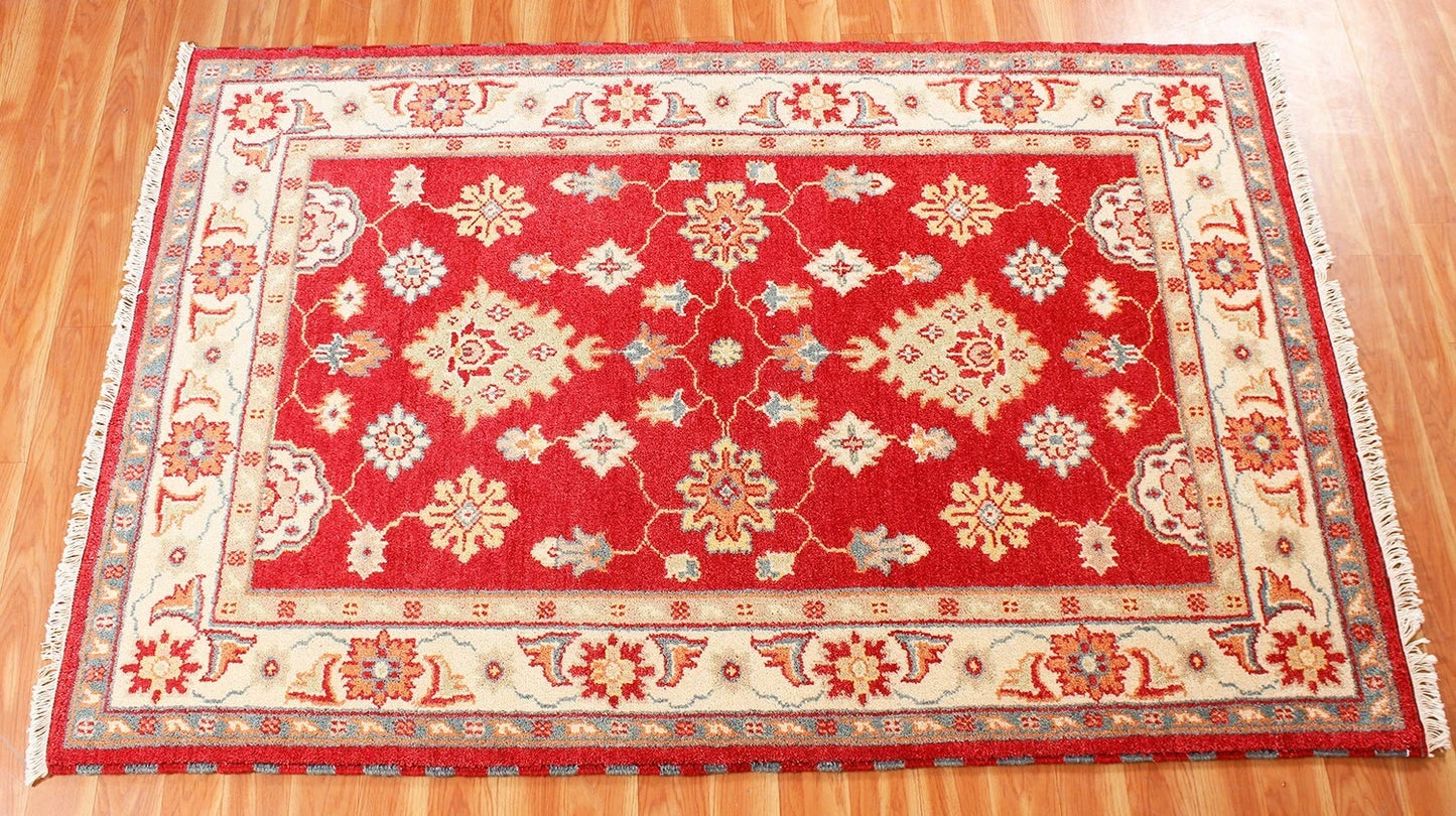 Vibrant Red Traditional Area Rug 6' x 8'