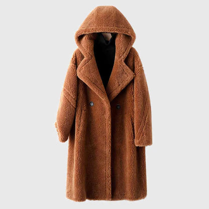 Wool hooded coat