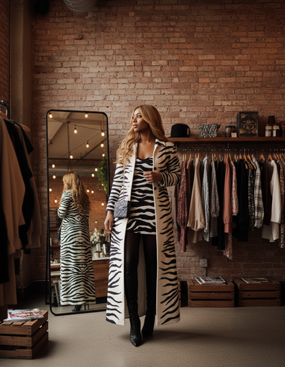 Zebra-print velvet set