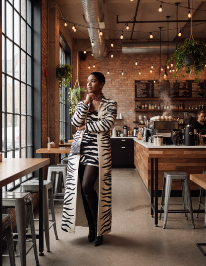 Zebra-print velvet set