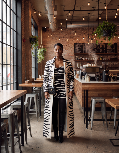 Zebra-print velvet set