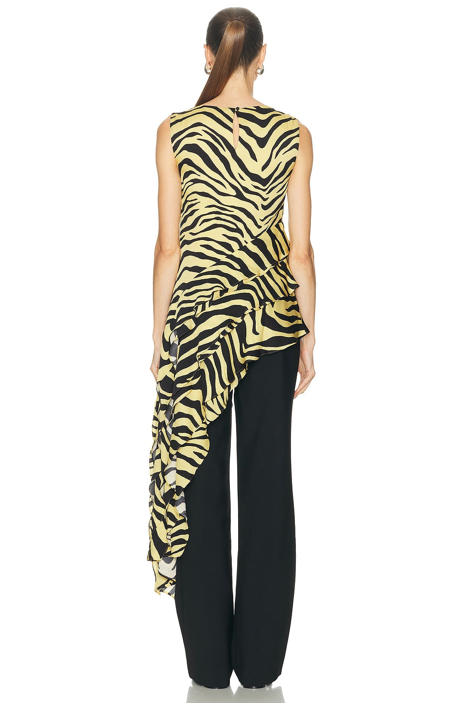 Yellow-Black Zebra-Print Asymmetric Set