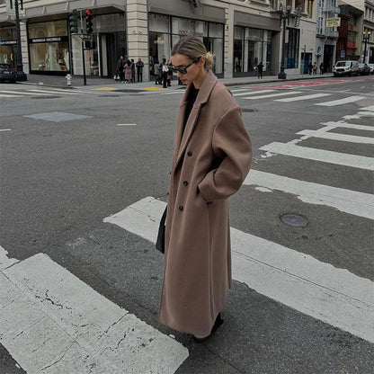 Wool extra long coat