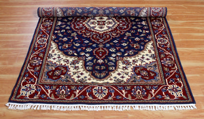 Regal Persian-Style Area Rug | Navy & Red (4' x 6')