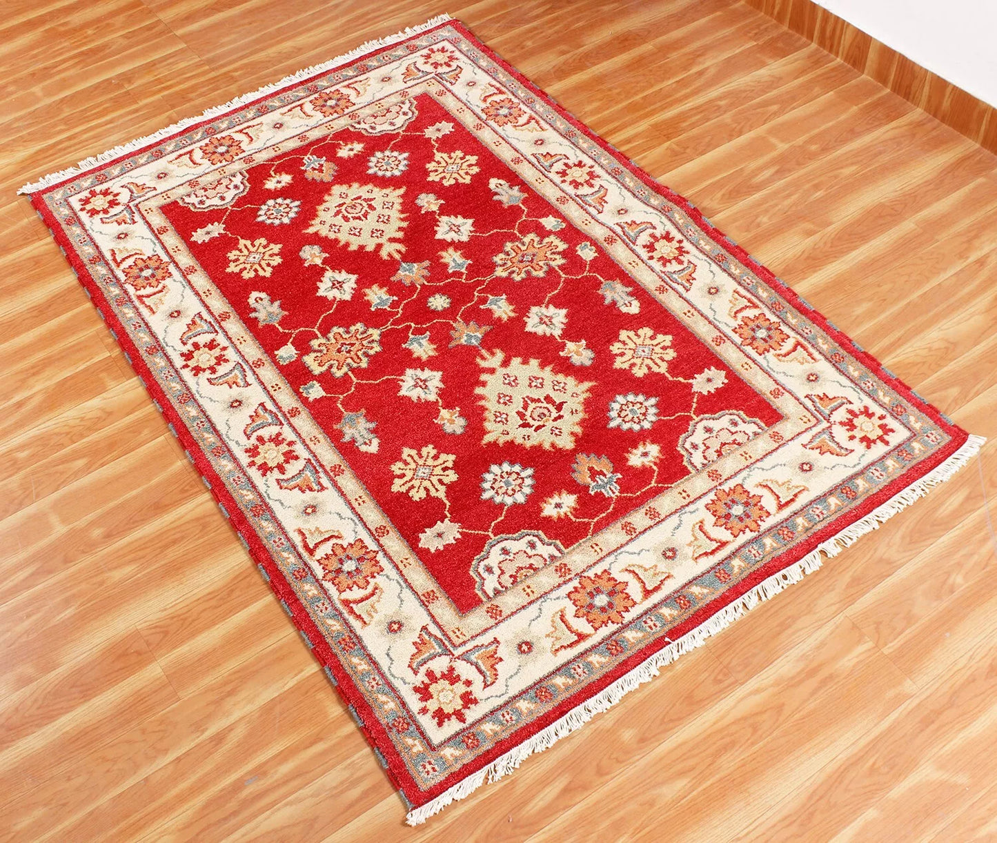 Vibrant Red Traditional Area Rug 6' x 8'