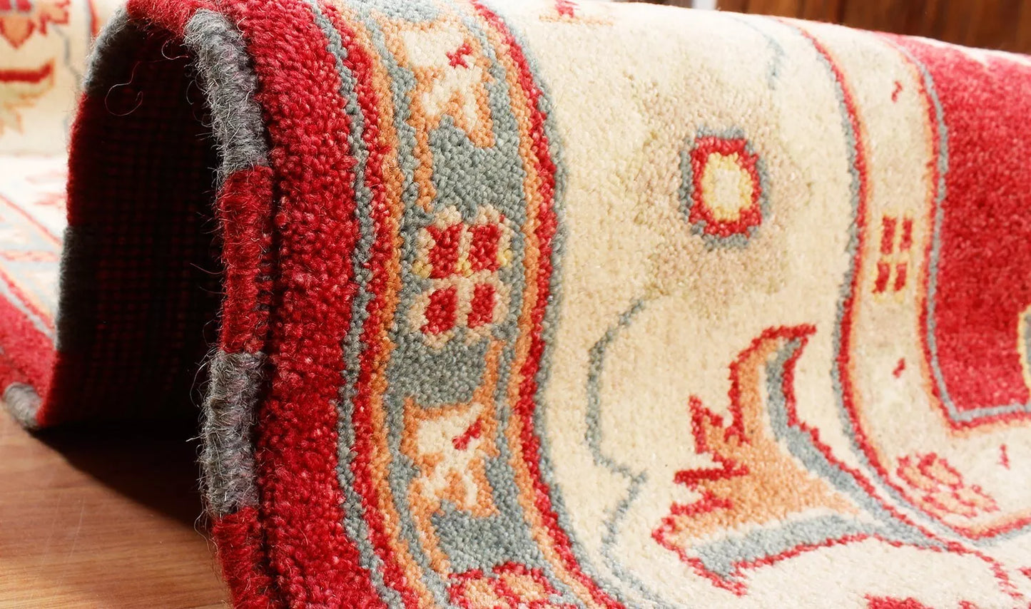 Vibrant Red Traditional Area Rug 6' x 8'