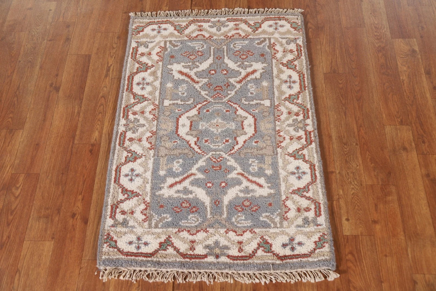 Chic Grey & Beige Traditional Accent Rug (2' x 3')