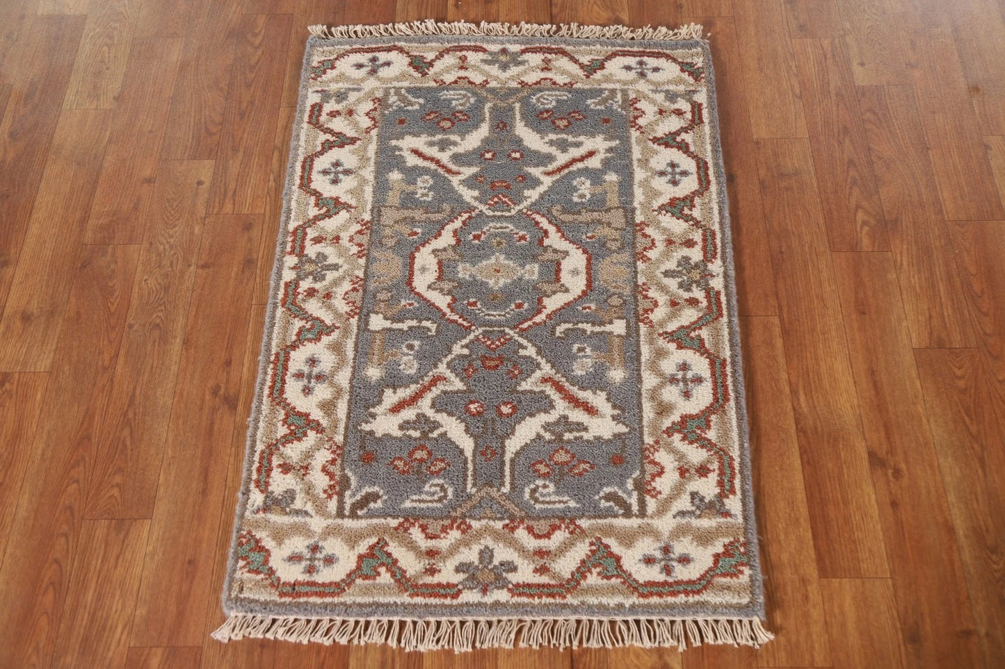 Chic Grey & Beige Traditional Accent Rug (2' x 3')