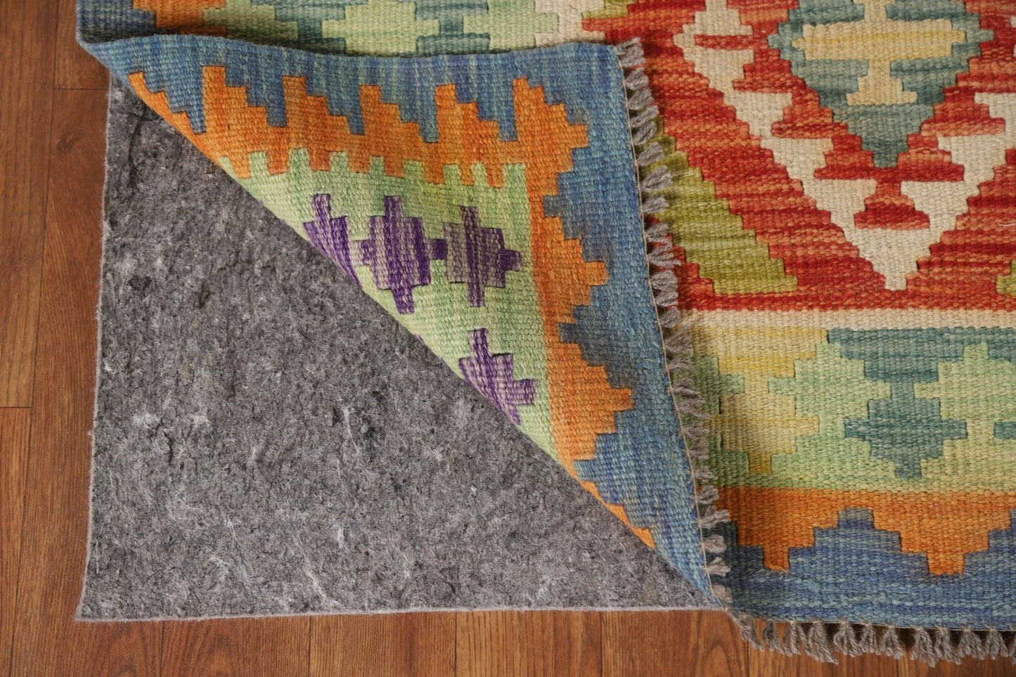 Oriental Accent Rug Kilim Flat Weave 4x6 Wool Reversible Southwestern Rug-