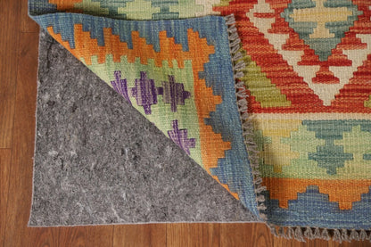 Oriental Accent Rug Kilim Flat Weave 4x6 Wool Reversible Southwestern Rug-