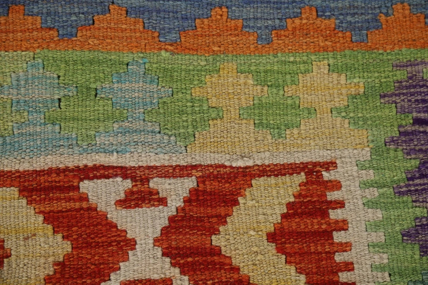 Oriental Accent Rug Kilim Flat Weave 4x6 Wool Reversible Southwestern Rug-