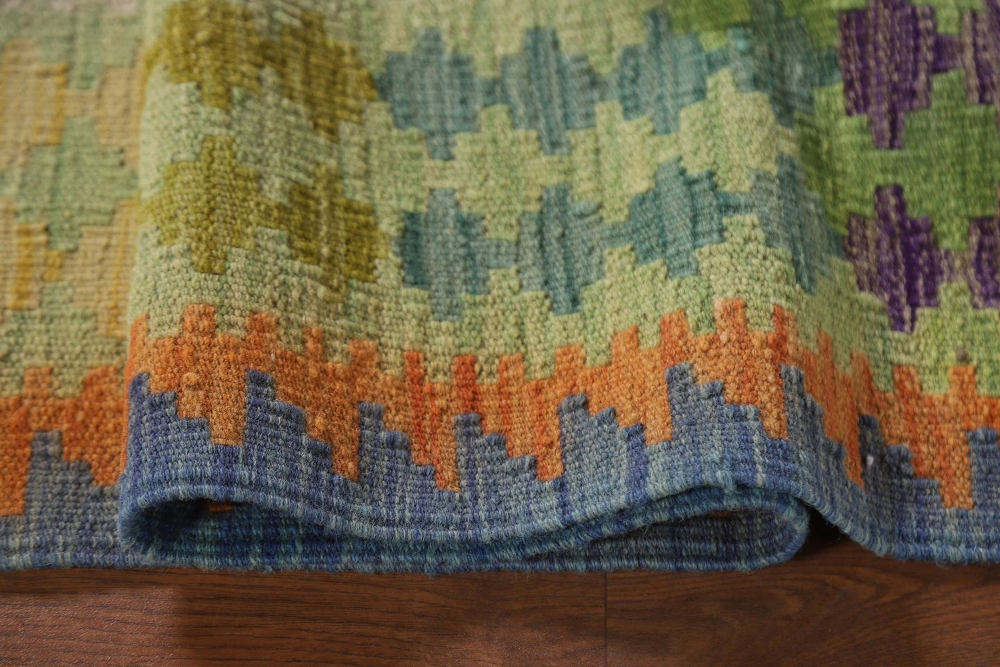 Oriental Accent Rug Kilim Flat Weave 4x6 Wool Reversible Southwestern Rug-